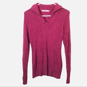 Athleta Sweater Small 1/4 Zip Up Soft Shell Raspberry